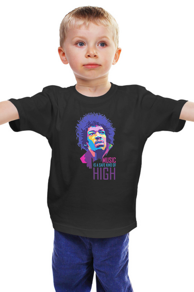 Заказать детскую футболку в Москве. Детская футболка классическая унисекс Джими Хендрикс от geekbox - готовые дизайны и нанесение принтов.