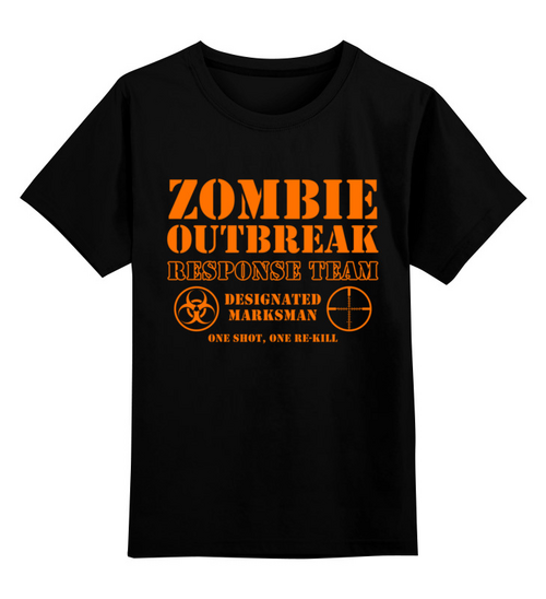 Заказать детскую футболку в Москве. Детская футболка классическая унисекс Зомби апокалипсис. Отряд быстрого реагирования от geekbox - готовые дизайны и нанесение принтов.