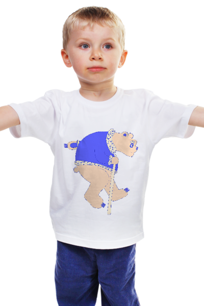Заказать детскую футболку в Москве. Детская футболка классическая унисекс Мишка от Анна - готовые дизайны и нанесение принтов.
