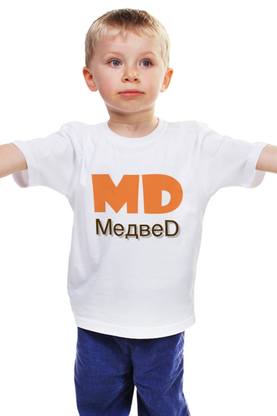 Заказать детскую футболку в Москве. Детская футболка классическая унисекс Медвед от blessed - готовые дизайны и нанесение принтов.