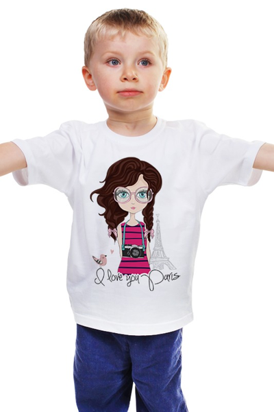 Заказать детскую футболку в Москве. Детская футболка классическая унисекс Париж от Ирина - готовые дизайны и нанесение принтов.