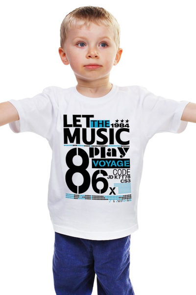 Заказать детскую футболку в Москве. Детская футболка классическая унисекс LET THE MUSIC от balden - готовые дизайны и нанесение принтов.