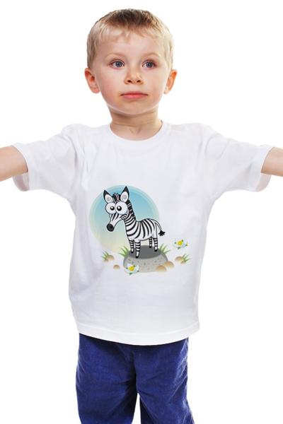 Заказать детскую футболку в Москве. Детская футболка классическая унисекс Зебра от BeliySlon - готовые дизайны и нанесение принтов.