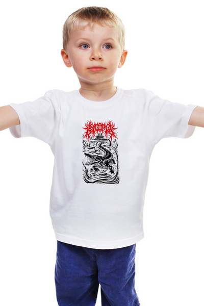 Заказать детскую футболку в Москве. Детская футболка классическая унисекс Krocophile band от Leichenwagen - готовые дизайны и нанесение принтов.