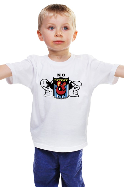 Заказать детскую футболку в Москве. Детская футболка классическая унисекс No defeat от T-shirt print  - готовые дизайны и нанесение принтов.