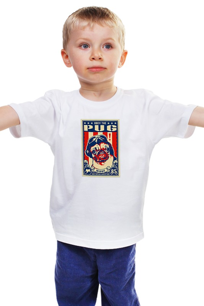 Заказать детскую футболку в Москве. Детская футболка классическая унисекс Собака: PUG от Виктор Гришин - готовые дизайны и нанесение принтов.