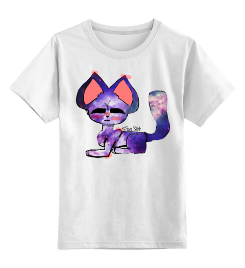 Заказать детскую футболку в Москве. Детская футболка классическая унисекс космо кот от errorstyle@yandex.ru - готовые дизайны и нанесение принтов.