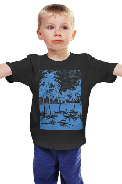 Заказать детскую футболку в Москве. Детская футболка классическая унисекс Пальмы от valezar - готовые дизайны и нанесение принтов.