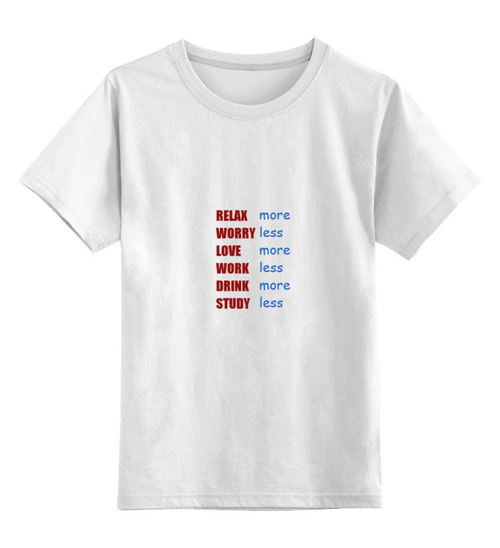 Заказать детскую футболку в Москве. Детская футболка классическая унисекс Relax от gent777 - готовые дизайны и нанесение принтов.