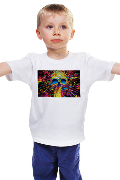 Заказать детскую футболку в Москве. Детская футболка классическая унисекс Красочный череп от Елена  - готовые дизайны и нанесение принтов.