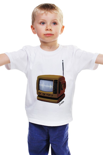 Заказать детскую футболку в Москве. Детская футболка классическая унисекс Retro TV от sandster - готовые дизайны и нанесение принтов.