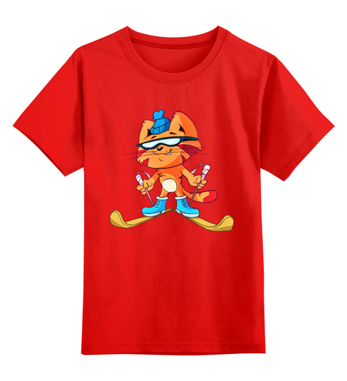 Заказать детскую футболку в Москве. Детская футболка классическая унисекс Лыжи   от T-shirt print  - готовые дизайны и нанесение принтов.