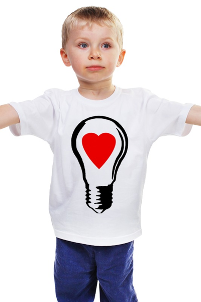 Заказать детскую футболку в Москве. Детская футболка классическая унисекс BIG LAMP! SWITCH ON YOUR LOVE! от HANS ZOGS - готовые дизайны и нанесение принтов.