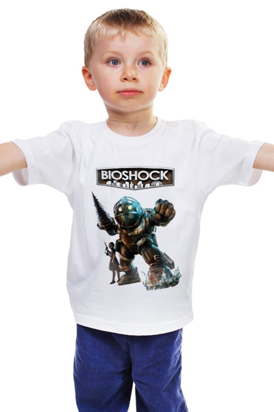 Заказать детскую футболку в Москве. Детская футболка классическая унисекс Bioshock (logo) от karbafoss - готовые дизайны и нанесение принтов.