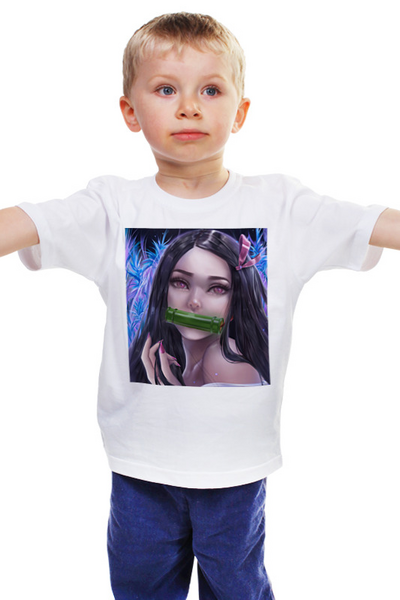 Заказать детскую футболку в Москве. Детская футболка классическая унисекс Nezuko от Дана Столыпина - готовые дизайны и нанесение принтов.