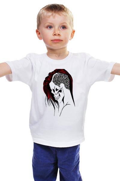 Заказать детскую футболку в Москве. Детская футболка классическая унисекс Выбритый висок от denis01001 - готовые дизайны и нанесение принтов.