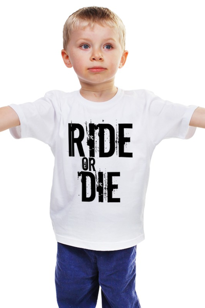 Заказать детскую футболку в Москве. Детская футболка классическая унисекс Ездить или Умереть от Leichenwagen - готовые дизайны и нанесение принтов.