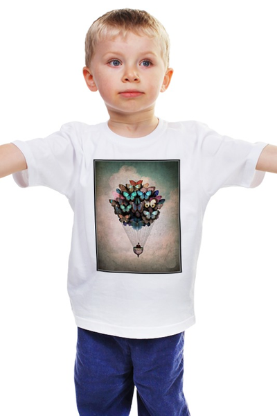 Заказать детскую футболку в Москве. Детская футболка классическая унисекс Воздушный шар/Бабочки от Leichenwagen - готовые дизайны и нанесение принтов.