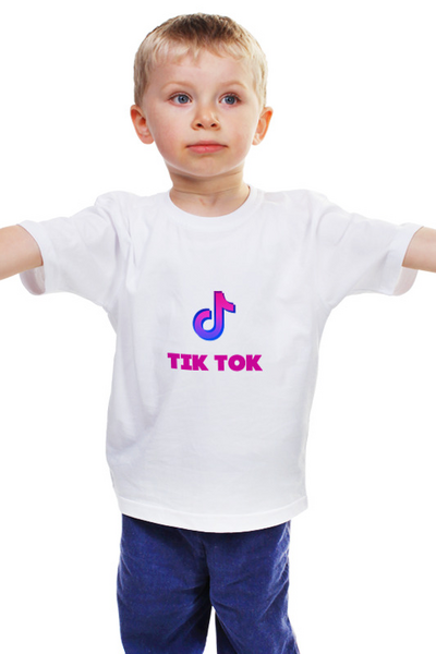 Заказать детскую футболку в Москве. Детская футболка классическая унисекс Tik Tok от THE_NISE  - готовые дизайны и нанесение принтов.