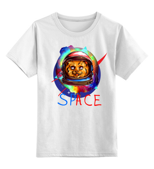 Заказать детскую футболку в Москве. Детская футболка классическая унисекс В космосе от T-shirt print  - готовые дизайны и нанесение принтов.