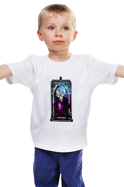 Заказать детскую футболку в Москве. Детская футболка классическая унисекс 12 Доктор и Чарли (Twelfth Doctor and Charley) от Cosmic Shine - готовые дизайны и нанесение принтов.