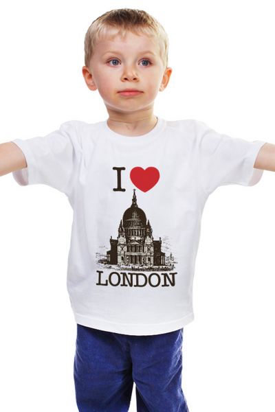 Заказать детскую футболку в Москве. Детская футболка классическая унисекс Я люблю Лондон от Celluloid - готовые дизайны и нанесение принтов.