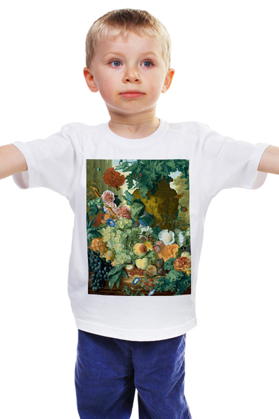 Заказать детскую футболку в Москве. Детская футболка классическая унисекс Фрукты и цветы (Ян ван Хёйсум) от trend - готовые дизайны и нанесение принтов.