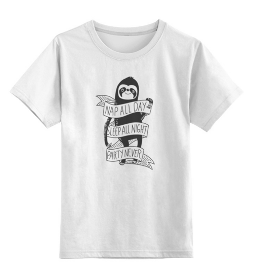 Заказать детскую футболку в Москве. Детская футболка классическая унисекс Ленивец от geekbox - готовые дизайны и нанесение принтов.