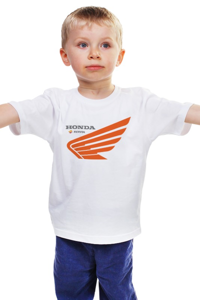 Заказать детскую футболку в Москве. Детская футболка классическая унисекс Honda repsol от thinkingaboutbmw@mail.ru - готовые дизайны и нанесение принтов.