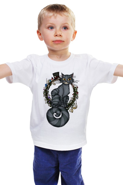 Заказать детскую футболку в Москве. Детская футболка классическая унисекс Чеширский кот от aleks_say - готовые дизайны и нанесение принтов.