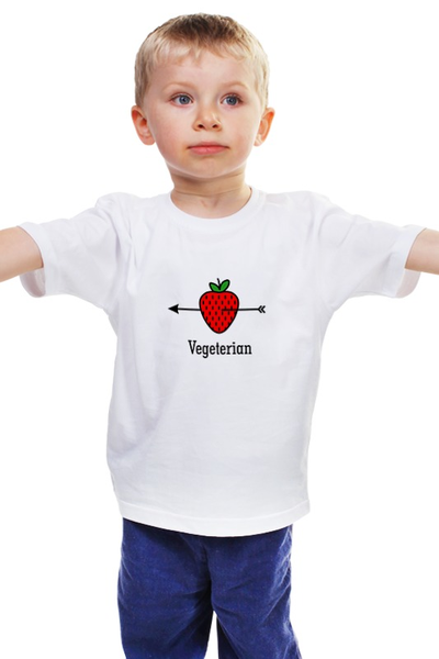 Заказать детскую футболку в Москве. Детская футболка классическая унисекс Vegeterian от catification - готовые дизайны и нанесение принтов.