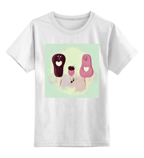 Заказать детскую футболку в Москве. Детская футболка классическая унисекс Веселое мороженое  от Ольга Негреба - готовые дизайны и нанесение принтов.