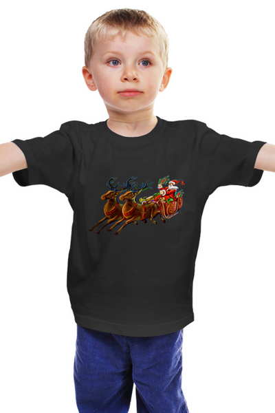 Заказать детскую футболку в Москве. Детская футболка классическая унисекс Санта Клаус от valezar - готовые дизайны и нанесение принтов.