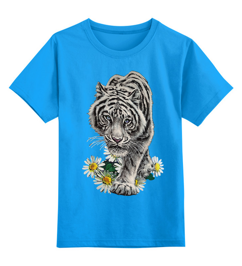Заказать детскую футболку в Москве. Детская футболка классическая унисекс Белый тигр. от Eva De Peron.  - готовые дизайны и нанесение принтов.