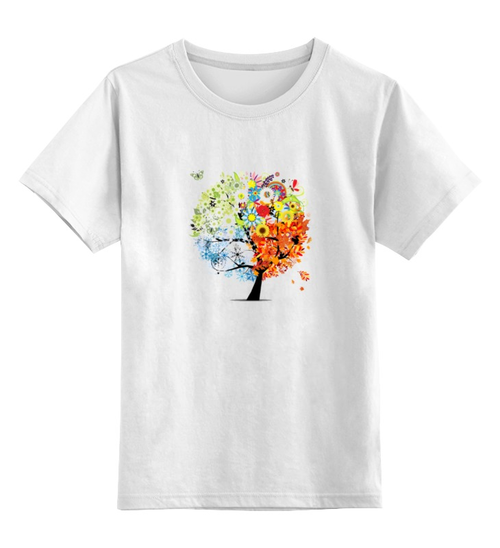 Заказать детскую футболку в Москве. Детская футболка классическая унисекс 4 сезона от Виктор Гришин - готовые дизайны и нанесение принтов.