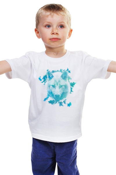 Заказать детскую футболку в Москве. Детская футболка классическая унисекс Белый Волк от printik - готовые дизайны и нанесение принтов.