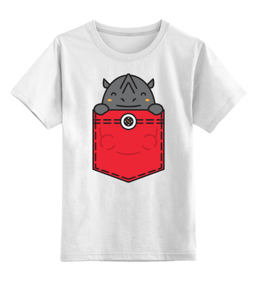 Заказать детскую футболку в Москве. Детская футболка классическая унисекс Носорог от fanart - готовые дизайны и нанесение принтов.