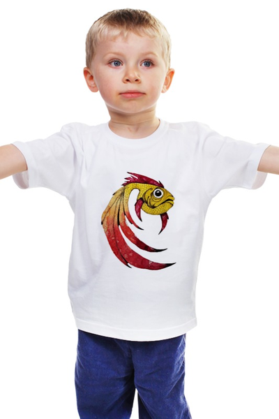 Заказать детскую футболку в Москве. Детская футболка классическая унисекс Золотая рыбка от Мария Наумова - готовые дизайны и нанесение принтов.