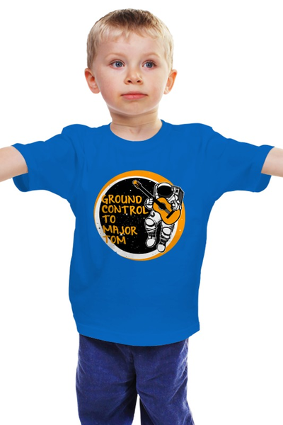 Заказать детскую футболку в Москве. Детская футболка классическая унисекс Космонавт с Гитарой от fanart - готовые дизайны и нанесение принтов.