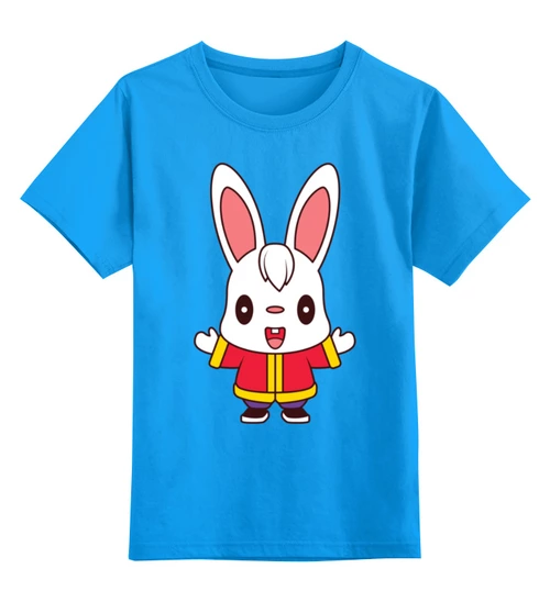 Заказать детскую футболку в Москве. Детская футболка классическая унисекс Hello rabbit от skynatural - готовые дизайны и нанесение принтов.