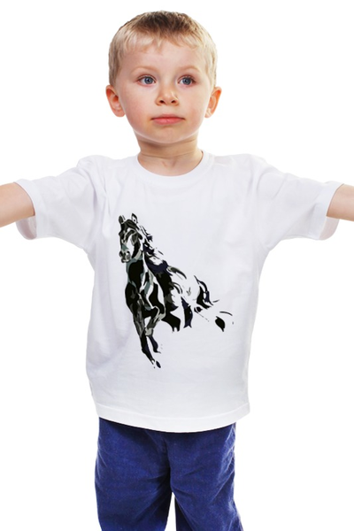 Заказать детскую футболку в Москве. Детская футболка классическая унисекс Лошадка от ПРИНТЫ ПЕЧАТЬ  - готовые дизайны и нанесение принтов.