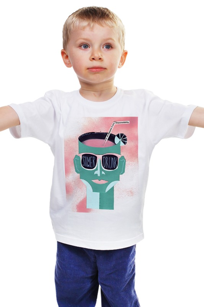 Заказать детскую футболку в Москве. Детская футболка классическая унисекс Summer Drunk от zlataziva - готовые дизайны и нанесение принтов.