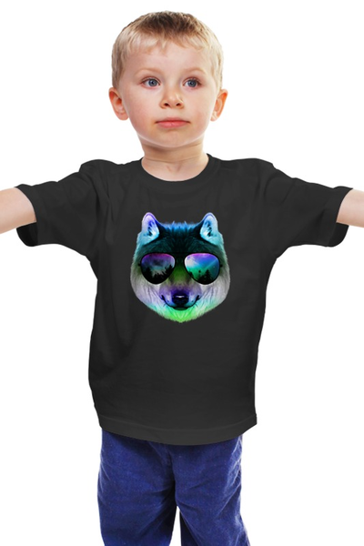 Заказать детскую футболку в Москве. Детская футболка классическая унисекс Ночной Волк от printik - готовые дизайны и нанесение принтов.