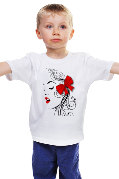 Заказать детскую футболку в Москве. Детская футболка классическая унисекс Девушка от Violet - готовые дизайны и нанесение принтов.