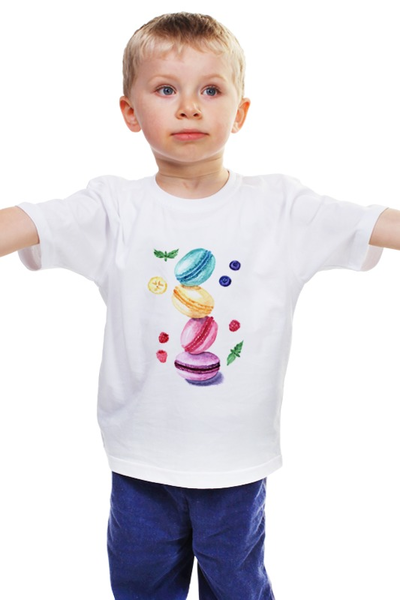 Заказать детскую футболку в Москве. Детская футболка классическая унисекс Макаруны от yana1602@mail.ru - готовые дизайны и нанесение принтов.