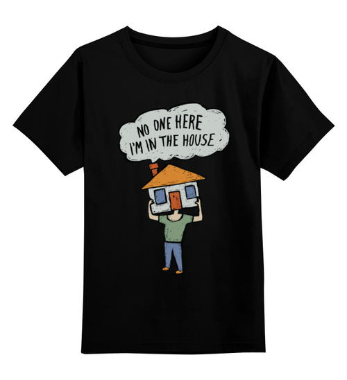 Заказать детскую футболку в Москве. Детская футболка классическая унисекс Майка интроверта "Я в домике" от Crowhouse - готовые дизайны и нанесение принтов.