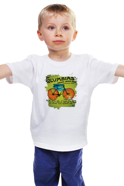 Заказать детскую футболку в Москве. Детская футболка классическая унисекс Винтажный велосипед от OEX design - готовые дизайны и нанесение принтов.