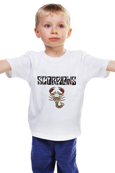 Заказать детскую футболку в Москве. Детская футболка классическая унисекс Scorpions от Fedor - готовые дизайны и нанесение принтов.