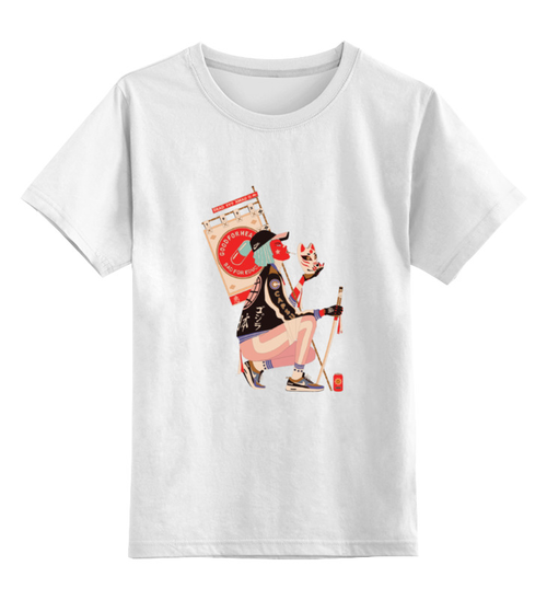 Заказать детскую футболку в Москве. Детская футболка классическая унисекс Азиатская девушка от YellowCloverShop - готовые дизайны и нанесение принтов.