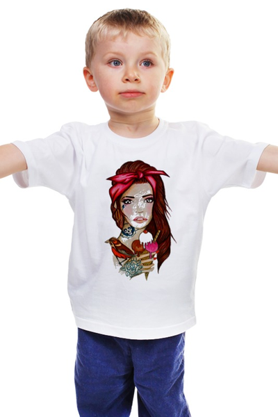 Заказать детскую футболку в Москве. Детская футболка классическая унисекс bad girl от kristinabelikova - готовые дизайны и нанесение принтов.